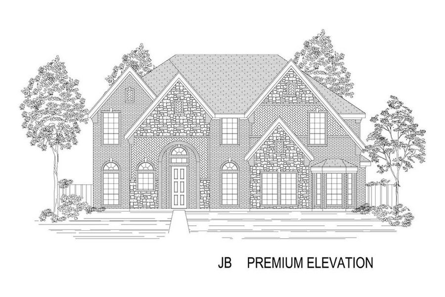 Representative rendering of the exterior for the Hillcrest 2FS (w/Media) by First Texas Homes (Image 16).