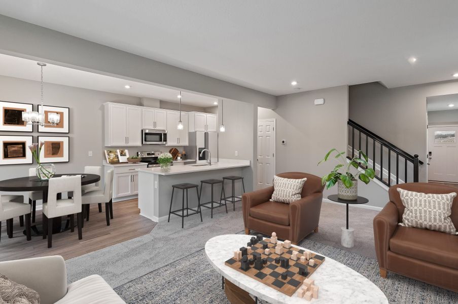 Representative furnished interior of a home built from the Hudson by Fischer Homes in Villas at Gold Creek, Dawsonville (Image 5).