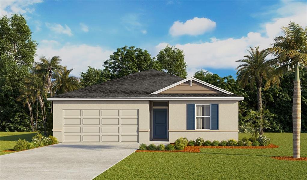 Front exterior of a new home in Summit View, Dade City, FL, highlighting curb appeal (Image 1). Front exterior of a new home in Summit View, Dade City, FL, highlighting curb appeal (Image 1).