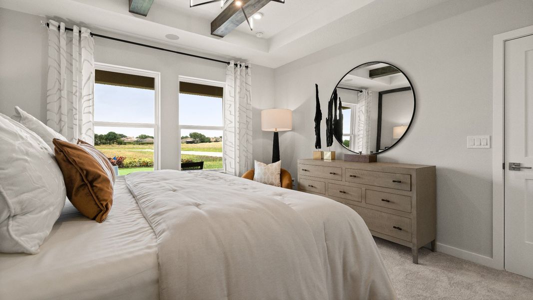 Contemporary Primary Suite with in this New Construction Home in Winter Haven Florida by DRB Homes in Willowbrook North