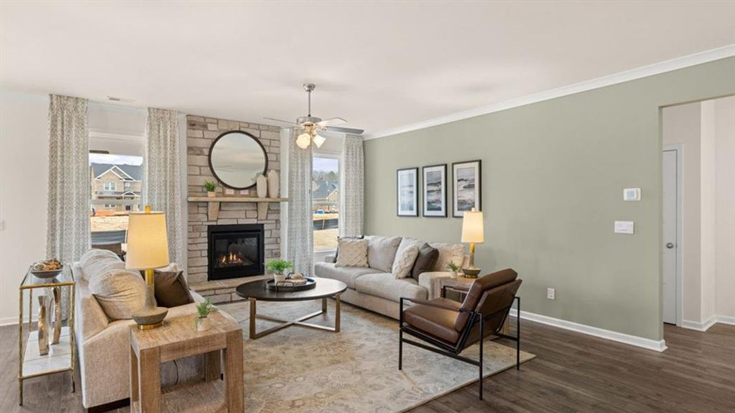 Furnished interior view inside a new home in Heritage Pointe, Senoia (Image 26).