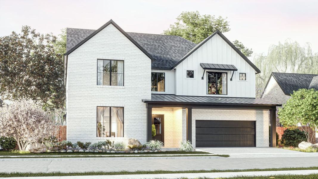 Representative exterior photo of a completed home built from the Marshall by Olivia Clarke Homes in Chatham Reserve, Providence Village, TX (Image 2). Representative exterior photo of a completed home built from the Marshall by Olivia Clarke Homes in Chatham Reserve, Providence Village, TX (Image 2).