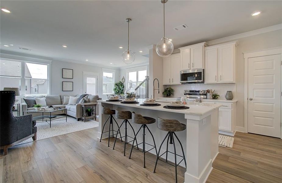 Furnished interior view inside a new home in The Towns at Auburn Station West, Auburn (Image 16).