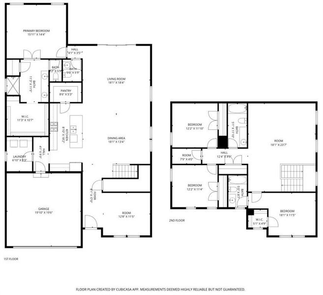 2D floor plan layout of this home in Wolf Creek Farms - Signature Series, Melissa, TX (Image 5).