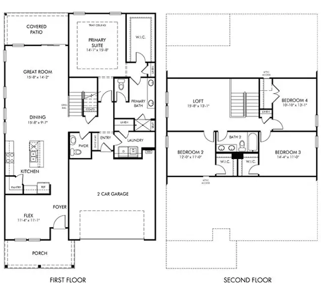 2D floor plan layout of this home in Oxford Station, Salisbury, NC (Image 3).