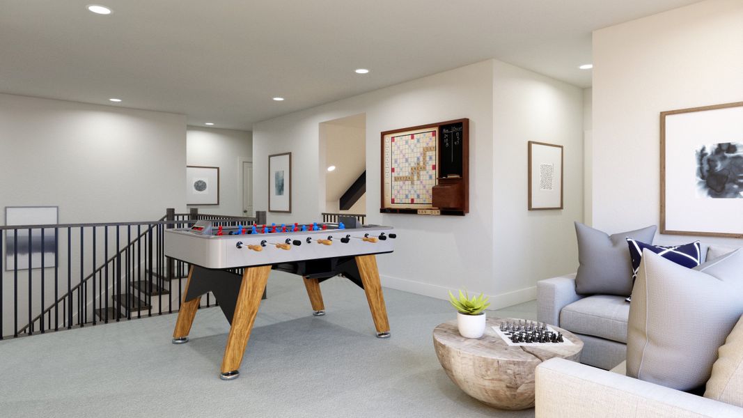 Representative furnished interior of a home built from the Brenham III by Southgate Homes in Eliana, McKinney (Image 17).