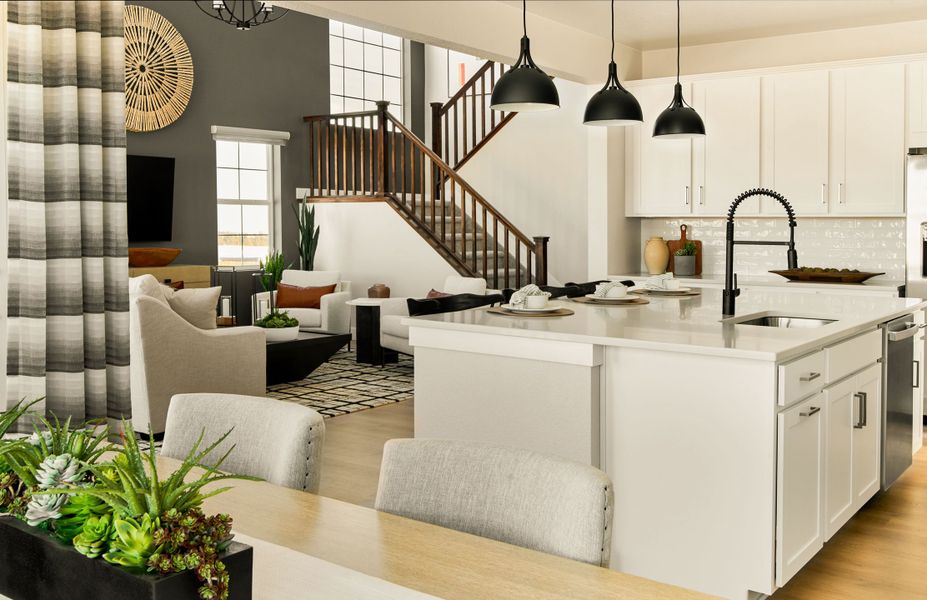 Representative furnished interior of a home built from the Ridgway by Taylor Morrison in Dawson Trails Town Collection, Castle Rock (Image 5).