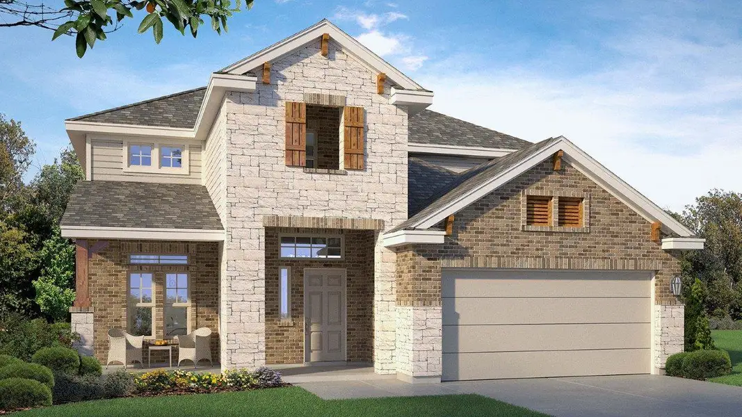 Representative exterior photo of a completed home built from the Sonoma by D.R. Horton in Saddle Creek, Waco, TX (Image 19).