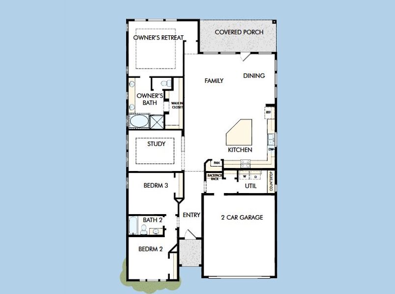 2D floor plan layout for the The Tulip by David Weekley Homes in Two Step Farm 50', Montgomery, TX (Image 3). 2D floor plan layout for the The Tulip by David Weekley Homes in Two Step Farm 50', Montgomery, TX (Image 3).