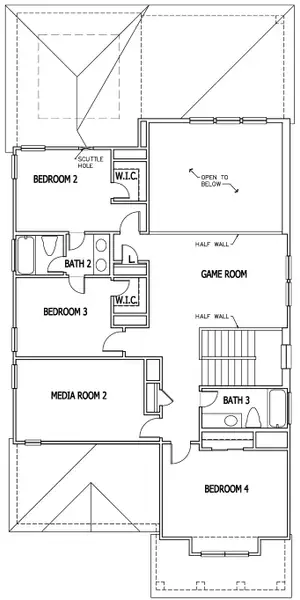 2D floor plan layout of this home in The Crossvine, Schertz, TX (Image 3). 2D floor plan layout of this home in The Crossvine, Schertz, TX (Image 3).