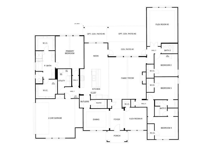 2D floor plan layout for the Concept 3382 by Landsea Homes in Paloma Ranch, Justin, TX (Image 3). 2D floor plan layout for the Concept 3382 by Landsea Homes in Paloma Ranch, Justin, TX (Image 3).