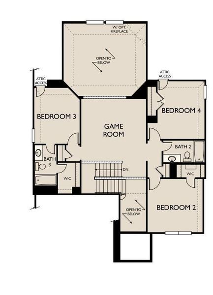 2D floor plan layout of this home in Sunterra Lakes, Brookshire, TX (Image 3).