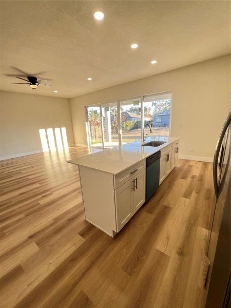 Open floor kitchen, living room area. Open floor kitchen, living room area.