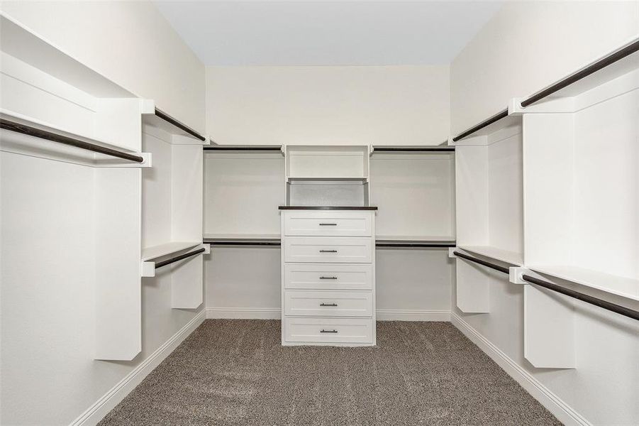 Walk in closet featuring carpet