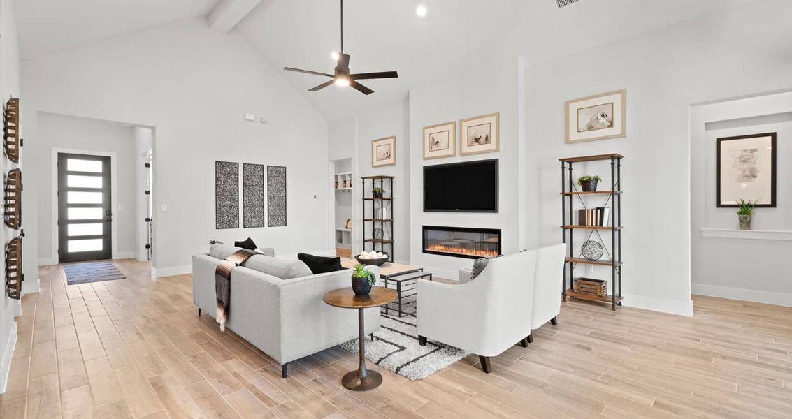 Furnished interior view inside a new home in 6 Creeks, Kyle (Image 5).