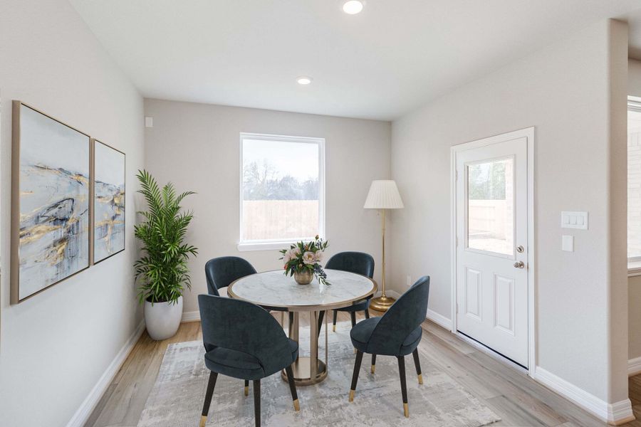 Breakfast area. Note: Sample product photo - actual exterior and interior selections may vary by homesite