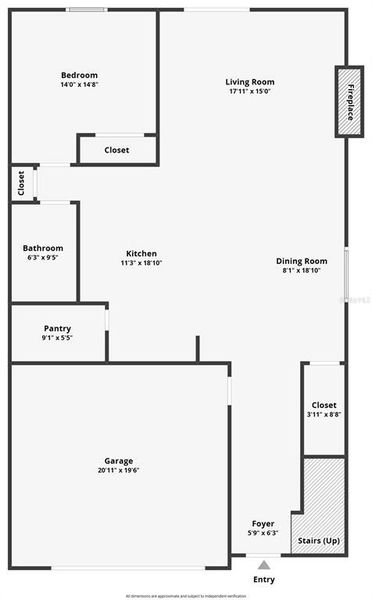 2D floor plan layout of this home in Angeline, Land O' Lakes, FL (Image 5).