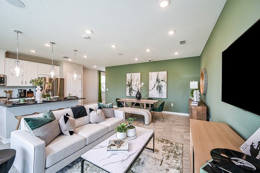 Furnished interior view inside a new home in Cherry Elm at SilverLeaf, St. Augustine (Image 4). Furnished interior view inside a new home in Cherry Elm at SilverLeaf, St. Augustine (Image 4).