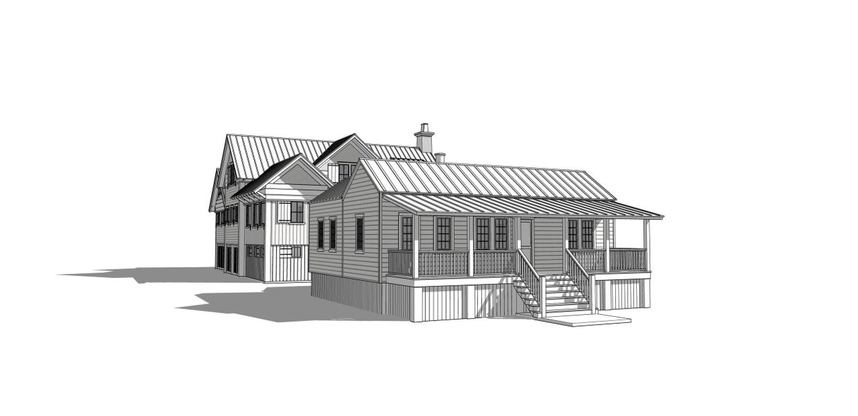Exterior rendering of this home design in , Sullivan's Island, SC (Image 11). Exterior rendering of this home design in , Sullivan's Island, SC (Image 11).