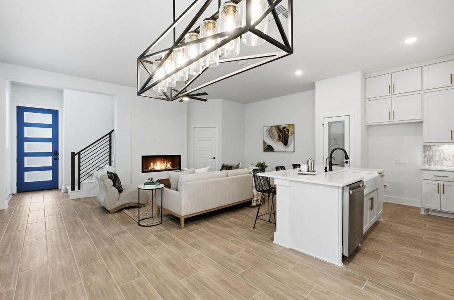 Furnished interior view inside a new home in Centero at Stone Oak, San Antonio (Image 15).