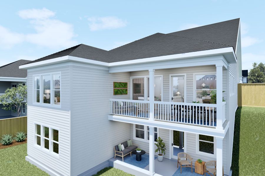 Representative exterior details of a home built from the The Gatwick Basement by David Weekley Homes in Lanier Landing - Retreat Collection, Gainesville (Image 3).