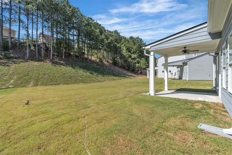 Exterior details and patio area of a home in The View at Groover's Lake, Lithia Springs (Image 22).