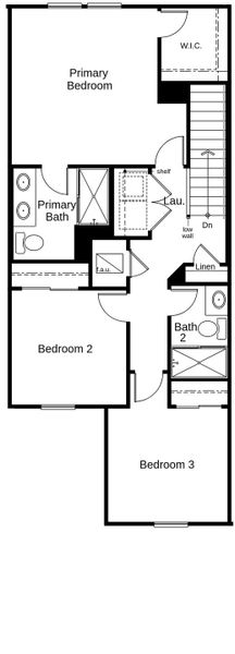 2D floor plan layout of this home in Reserve at Forest Lake Townhomes, Lake Wales, FL (Image 5).