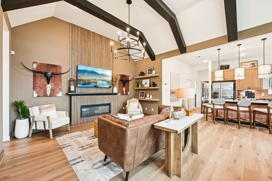 Representative furnished interior of a home built from the Tanlay – Chateau by Chesmar Homes in The Woodlands Hills, Willis (Image 5).