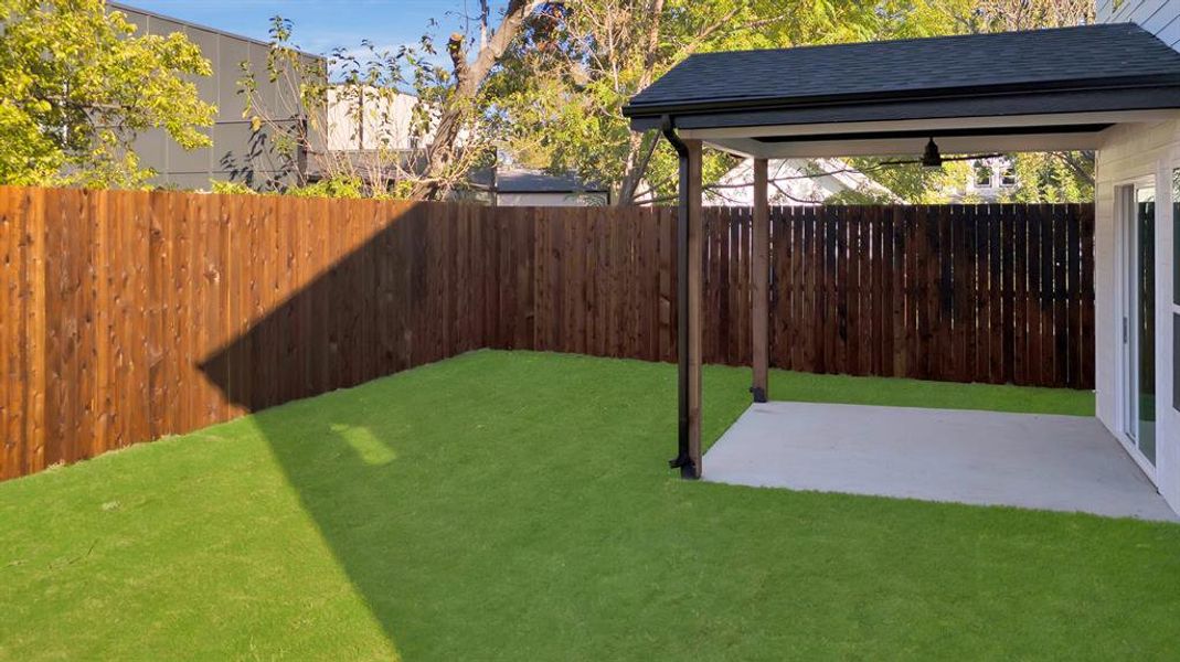 View of yard with a patio area