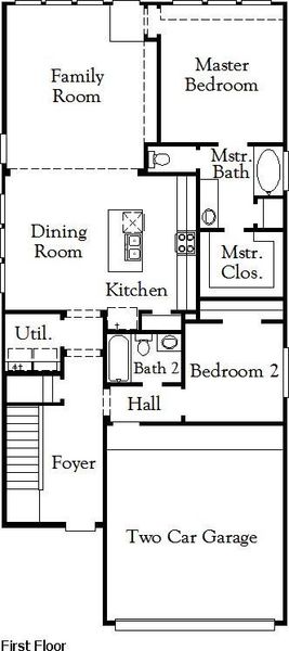 2D floor plan layout of this home in Bridgeland, Cypress, TX (Image 5).