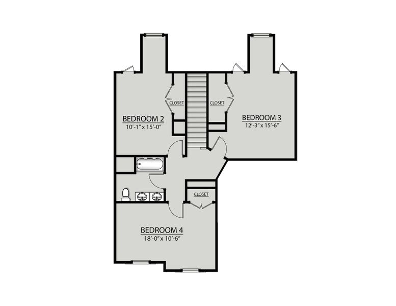 2D floor plan layout for the Nash by DSLD Homes in Saddlebrook, Murfreesboro, TN (Image 3).