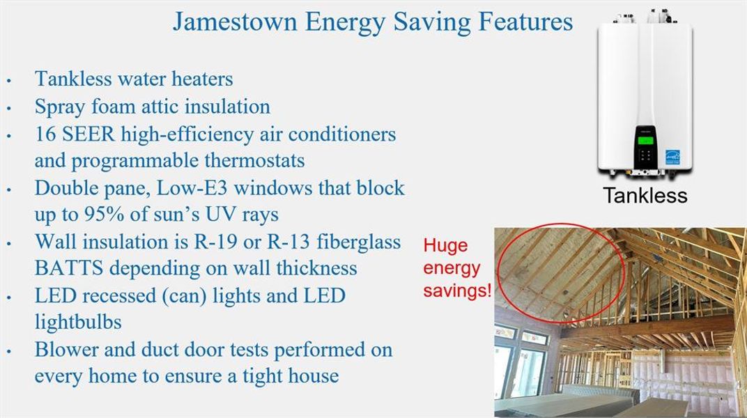 Energy saving features included in Jamestown homes in Lakeview.