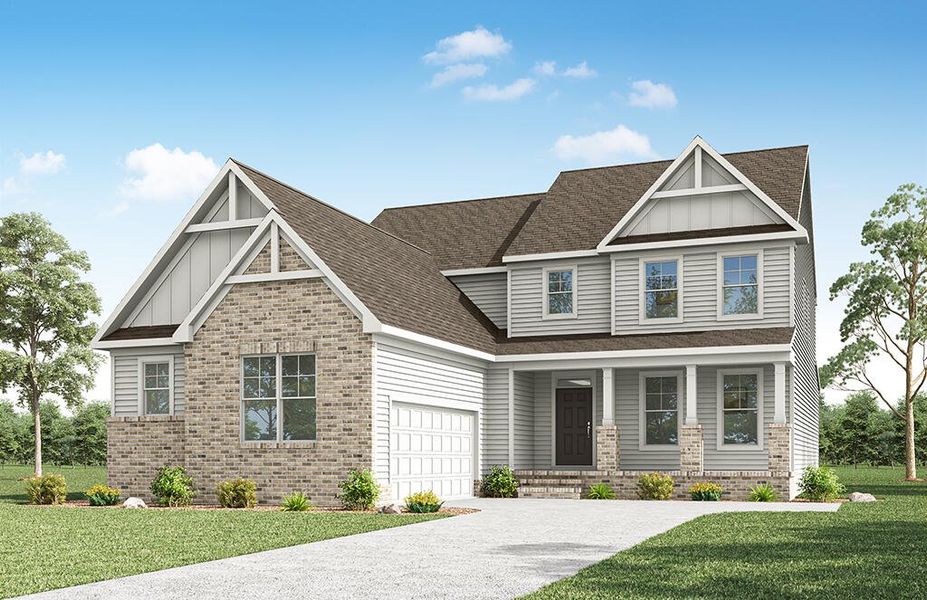 Representative exterior photo of a completed home built from the Stockbridge - Waterfront Home by Eastwood Homes in Arbordale, Blythewood, SC (Image 5).