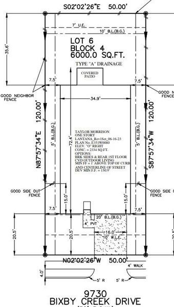 9730 Bixby Creek Drive preliminary plot plan 9730 Bixby Creek Drive preliminary plot plan