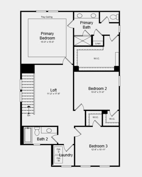 2D floor plan layout of this home in Heritage River, Euharlee, GA (Image 3).