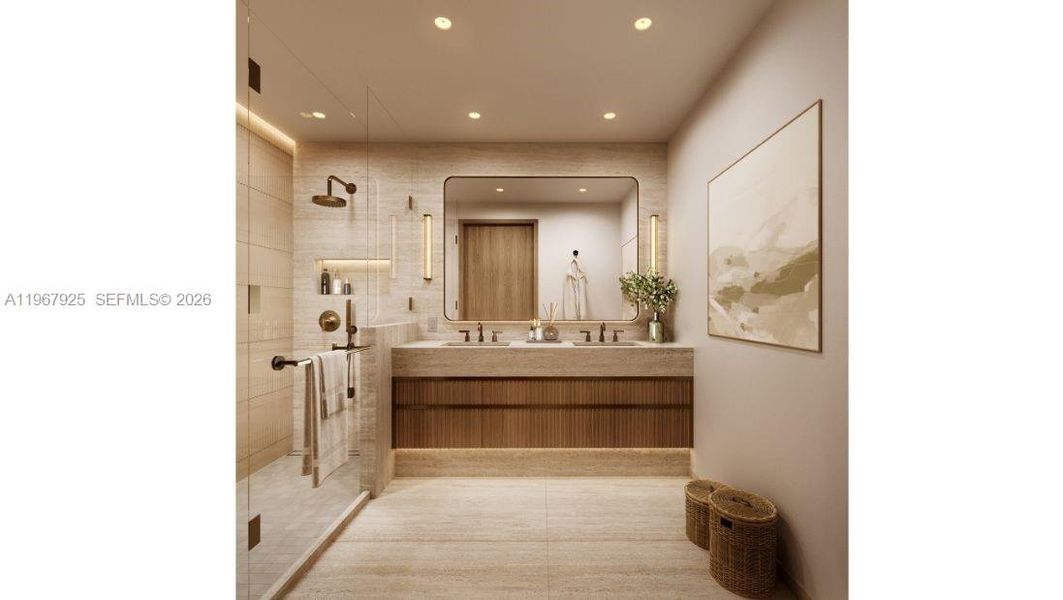 Furnished interior view inside a new home in , Miami (Image 9).