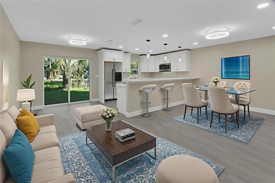 Furnished interior view inside a new home in , Daytona Beach (Image 9).