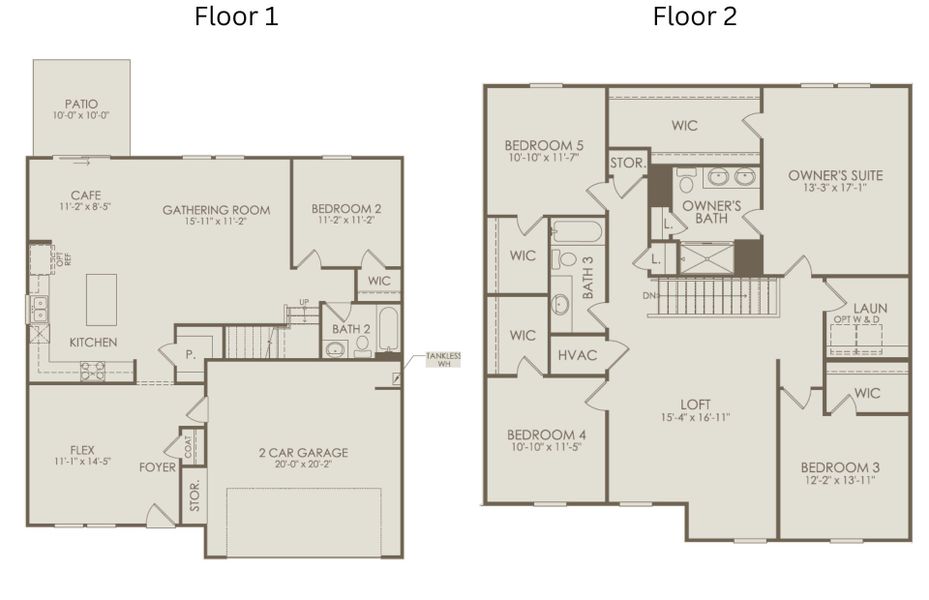 2D floor plan layout of this home in Carpenter Falls, Durham, NC (Image 3).