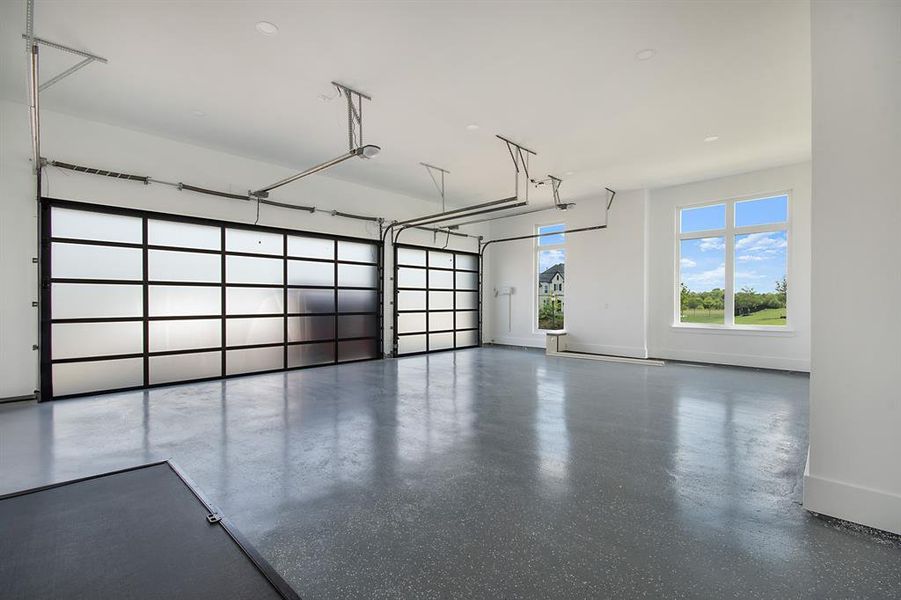 Garage with baseboards