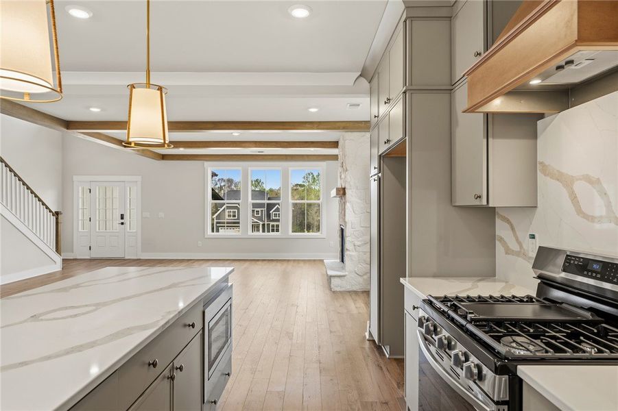 This bright and open living area features a modern