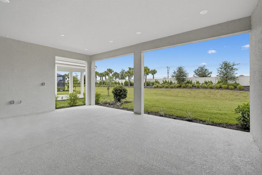 Exterior details and patio area of a home in Esplanade at Azario Lakewood Ranch, Bradenton (Image 3).