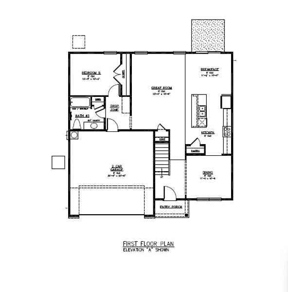 2D floor plan layout for the The Birch by Smith Family Homes in Sweetwater, Brunswick, GA (Image 3).