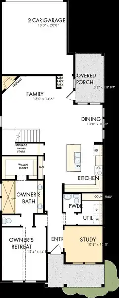 2D floor plan layout of this home in Jubilee - Grove Row Collection, Hockley, TX (Image 5).