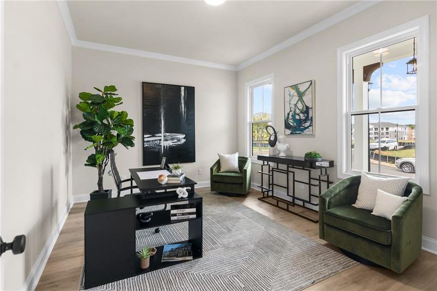 Furnished interior view inside a new home in Promenade at Sawnee Village, Cumming (Image 16).