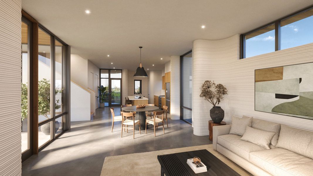 Representative furnished interior of a home built from the 3 Bedroom by ICON Technology in Mueller, Austin (Image 5). Representative furnished interior of a home built from the 3 Bedroom by ICON Technology in Mueller, Austin (Image 5).