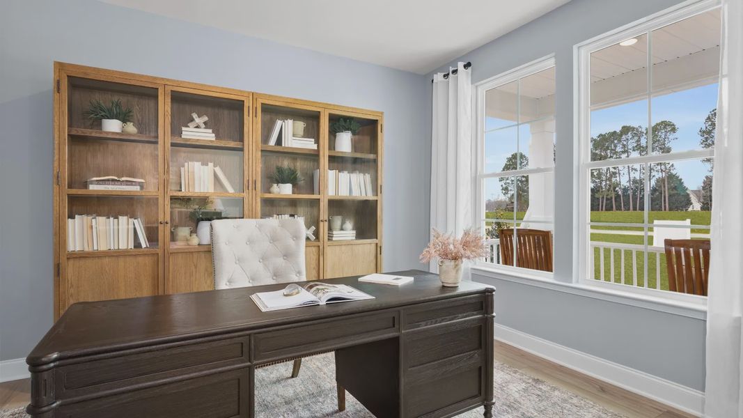 Stonefield home plan first floor study with french doors Stonefield home plan first floor study with french doors