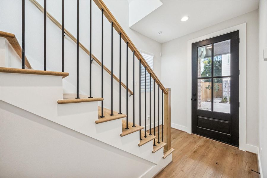 Welcome guests through the stylish front door.