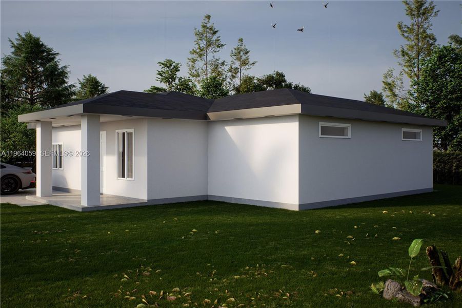 Exterior details and patio area of a home in , Miami (Image 4).