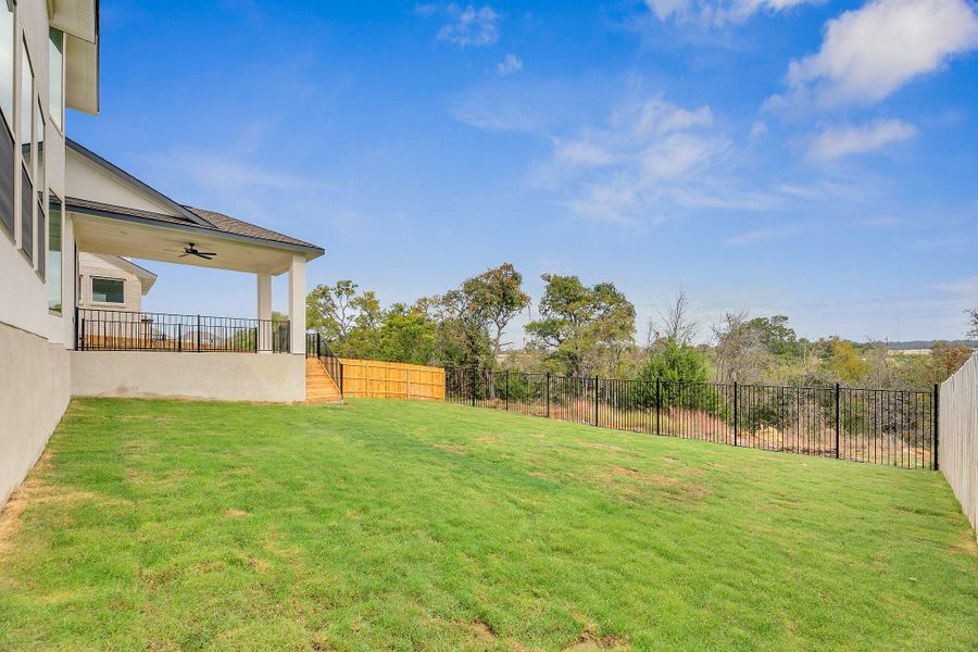 Exterior details and patio area of a home in Santa Rita Ranch, Liberty Hill (Image 4). Exterior details and patio area of a home in Santa Rita Ranch, Liberty Hill (Image 4).