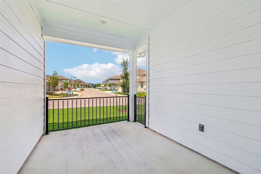 Balcony with a residential view Balcony with a residential view